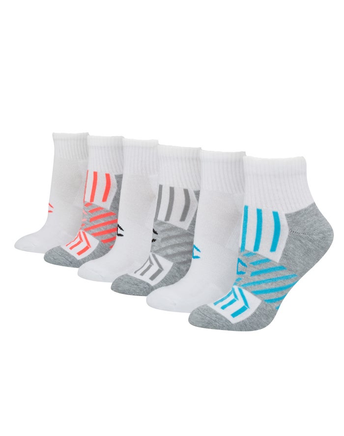 Champion Performance Ankle 6-Pairs Whtie/Blue Socks Womens - South Africa XSTYCJ185